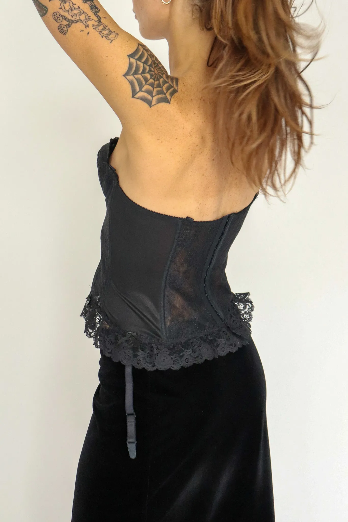 90s Lace Black Corset