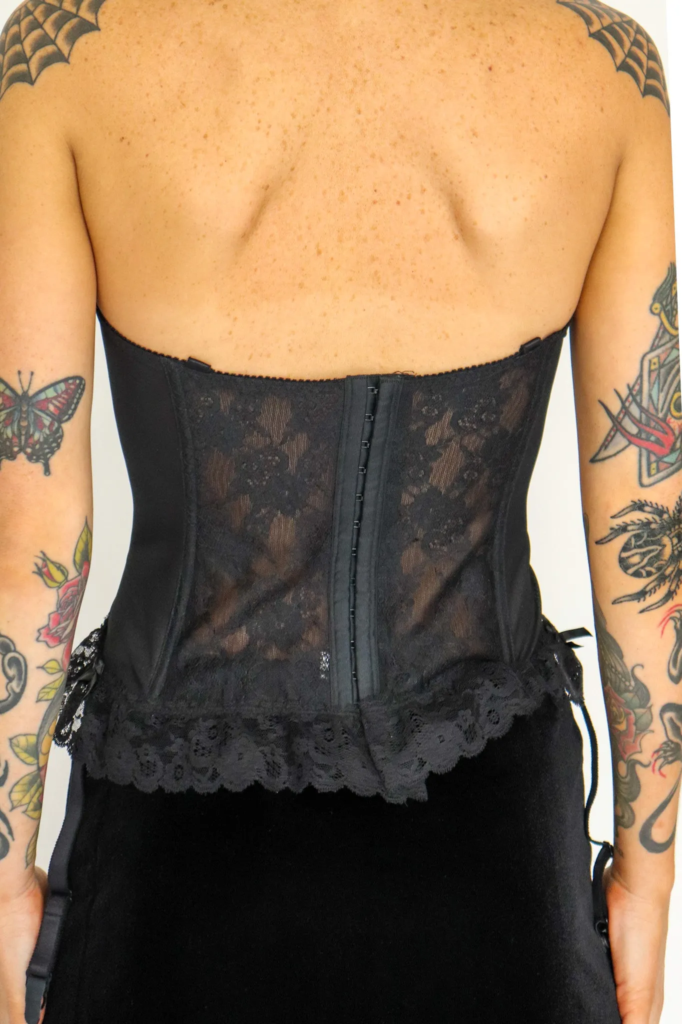 90s Lace Black Corset