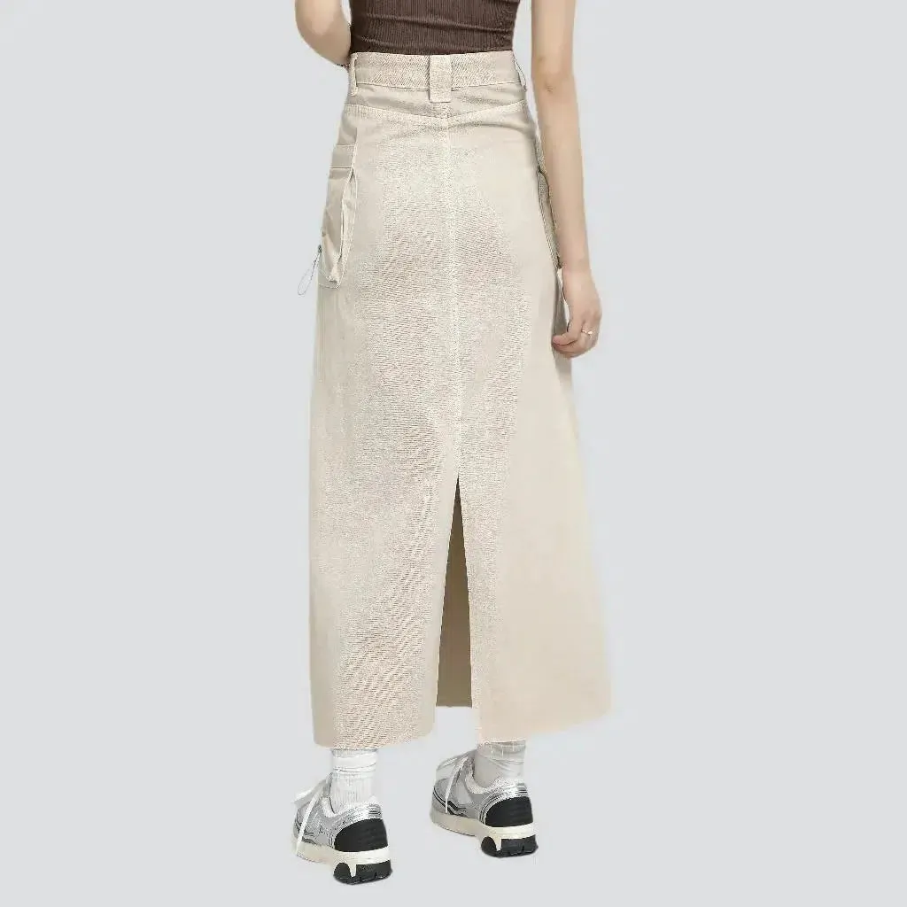 A-line color women's denim skirt