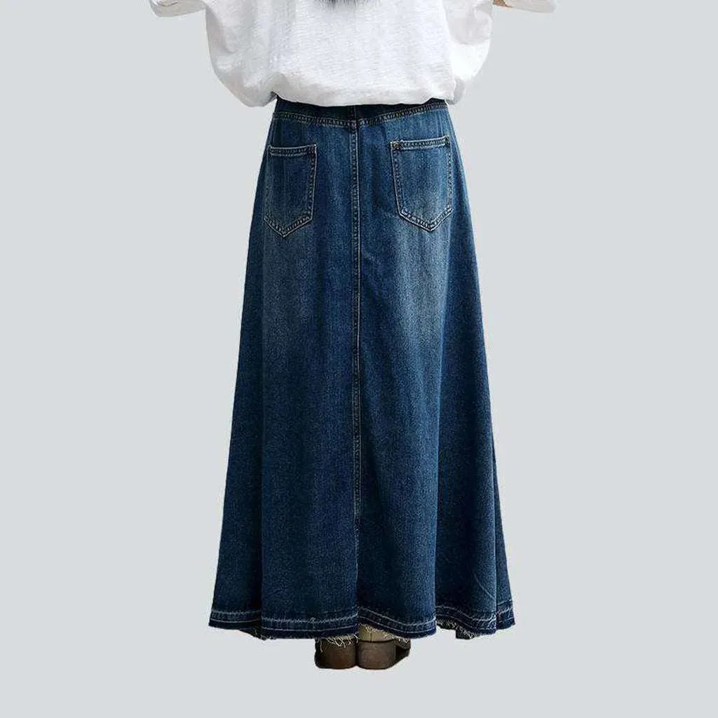 A-line flare denim skirt