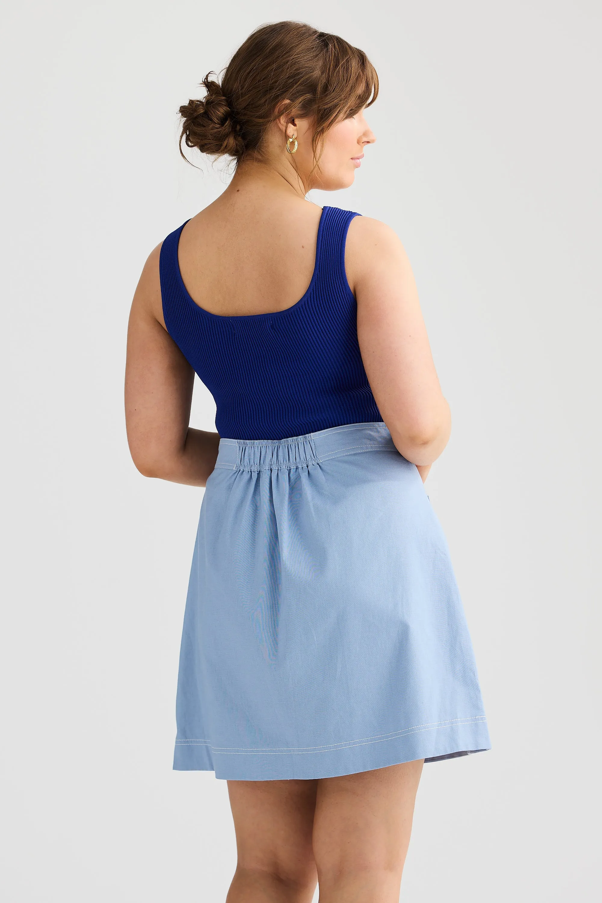 A-line Pocket Skirt - Cornflower Blue