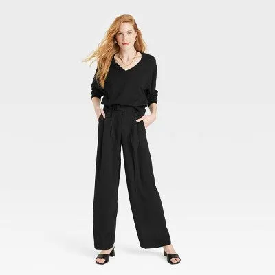 A New Day Women's Wide Leg Straight High Rise Fluid Pants