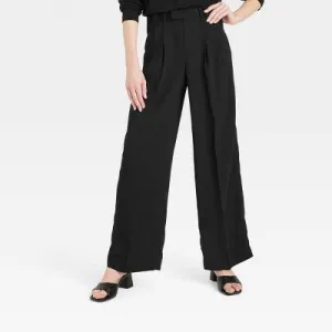 A New Day Women's Wide Leg Straight High Rise Fluid Pants