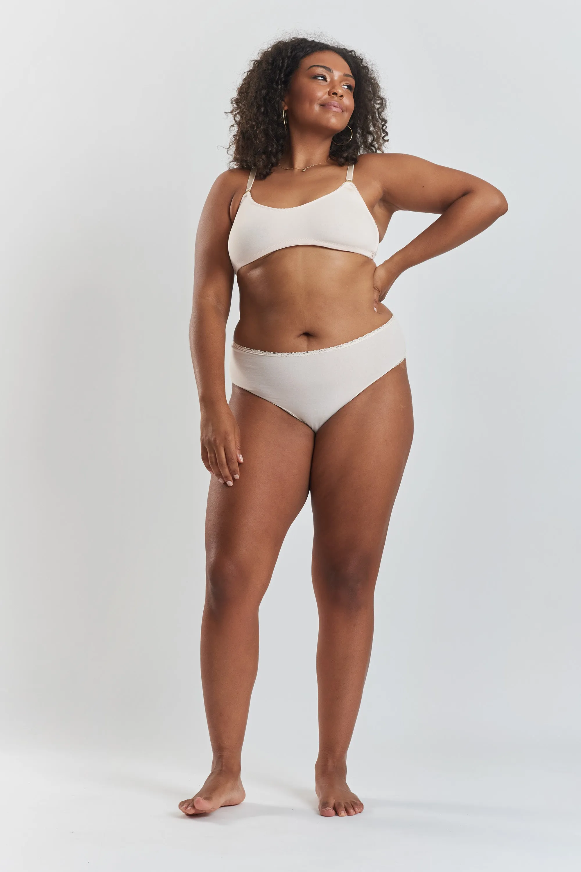 Birch organic-cotton Brazilian briefs - Shoreline Peach