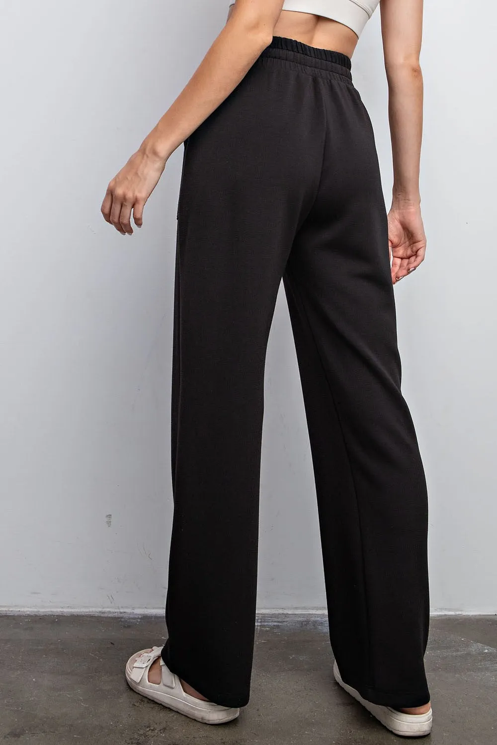 Cassidy High Rise Modal Straight Lounge Pants Black