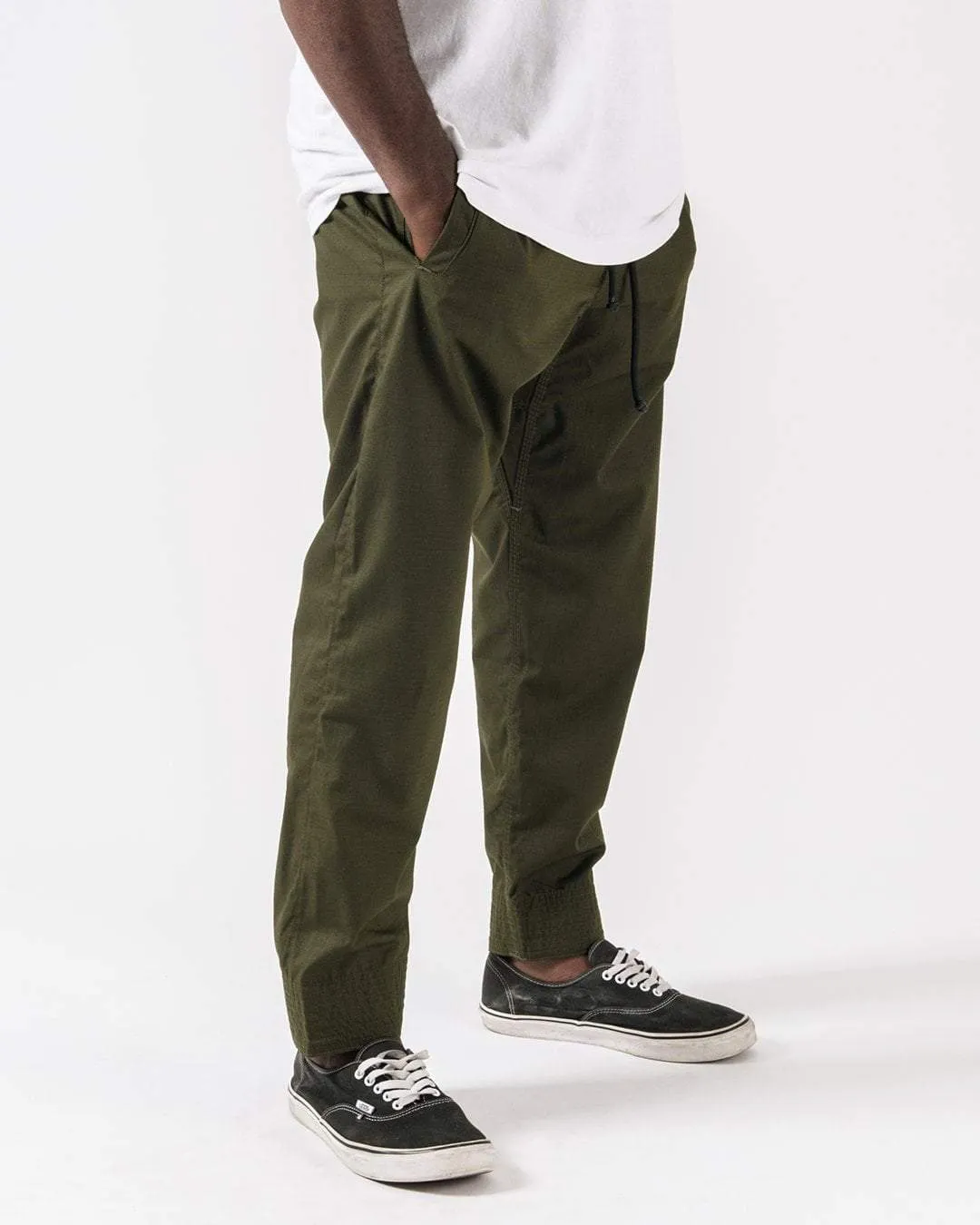 Casual Rip Stop Gi Pants - Military Green