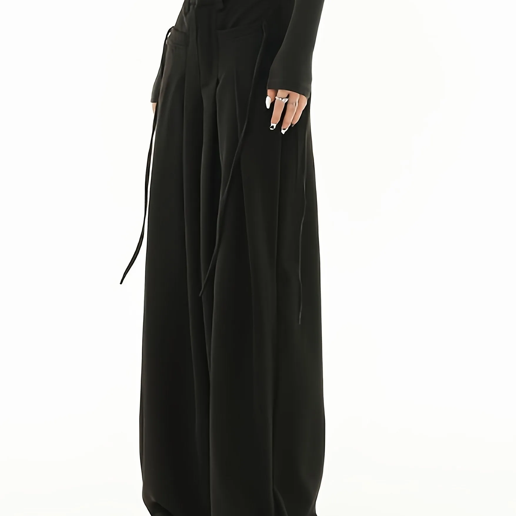 Casual Suit High Waist Straight Wide Leg Pants