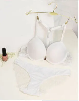 CDJLFH 2016 Intimates New women sexy Y-line straps bra set front closure bra   hollow out Panties Lace Sexy bra set