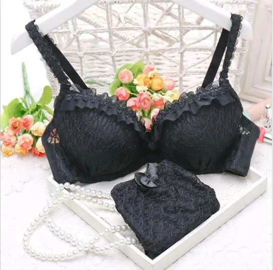 CDJLFH 2016 Intimates New women sexy Y-line straps bra set front closure bra   hollow out Panties Lace Sexy bra set