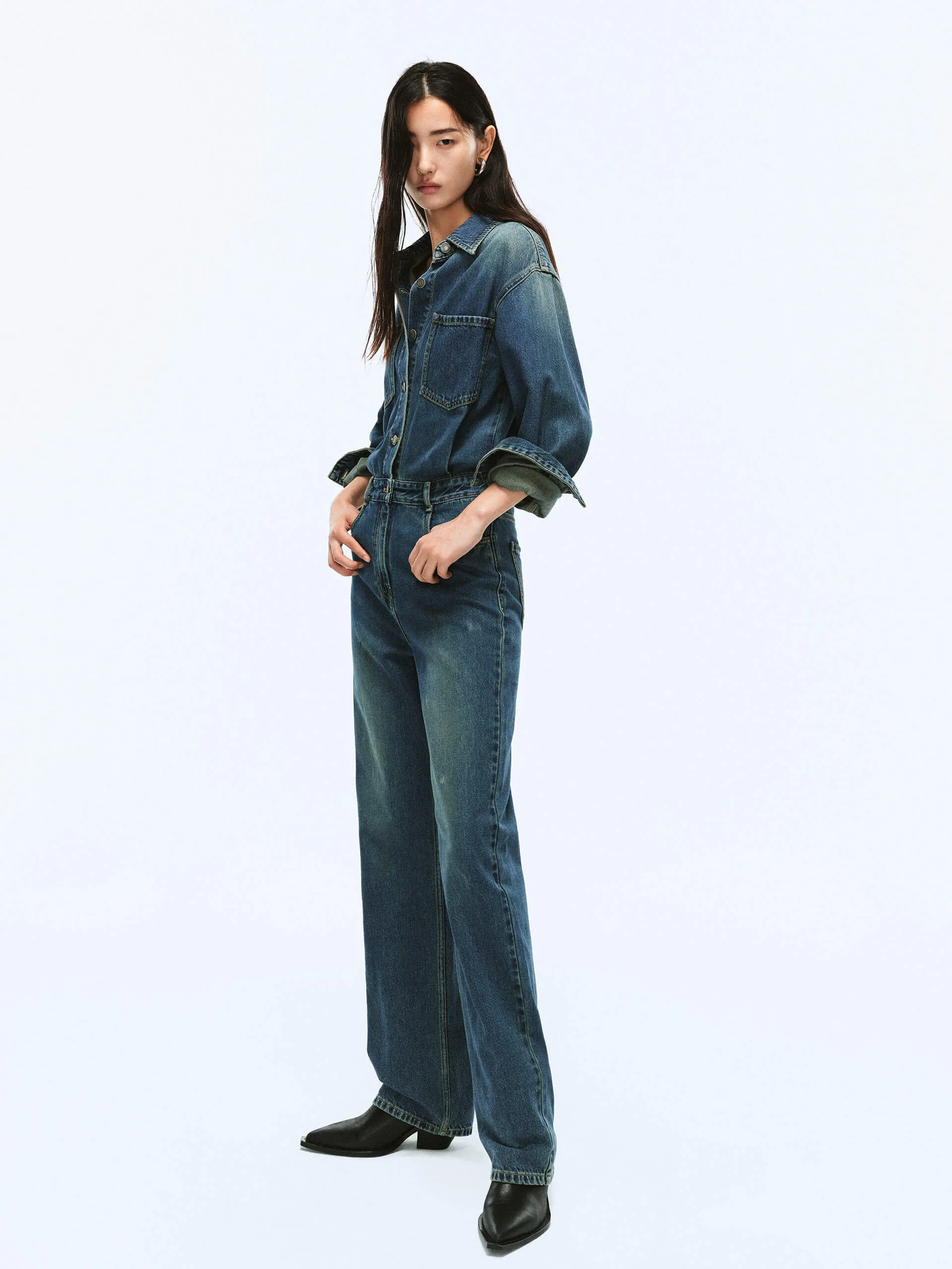 Cotton Denim Jumpsuit