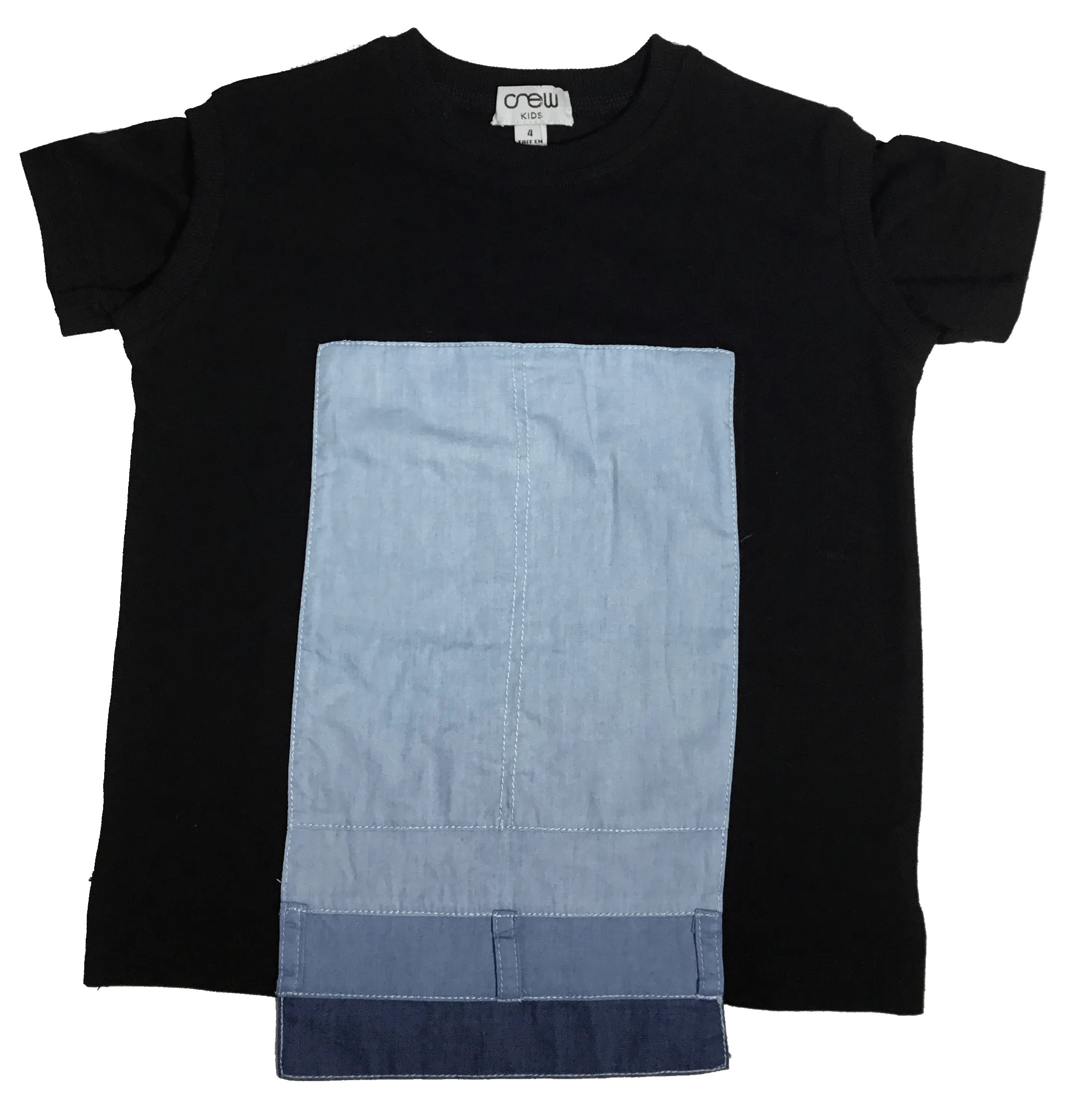 Crew Kids Denim Panel T-Shirt