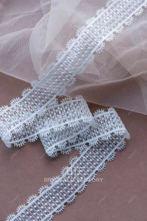 Double Eyelash Edging Clear Sequin Lace Trim