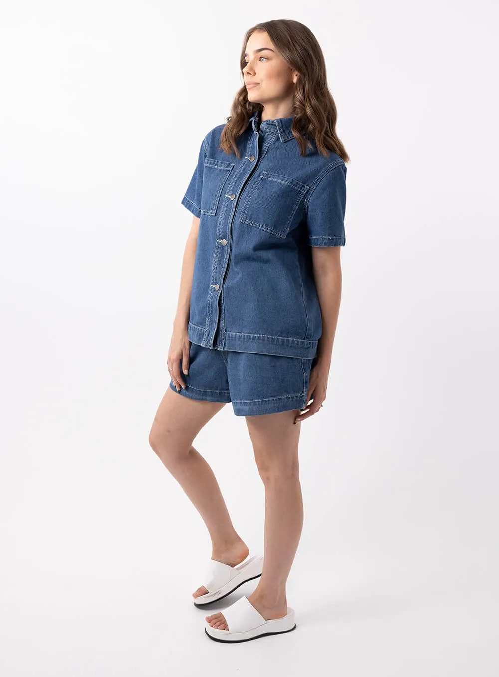 Eliza Denim Shirt-Indigo