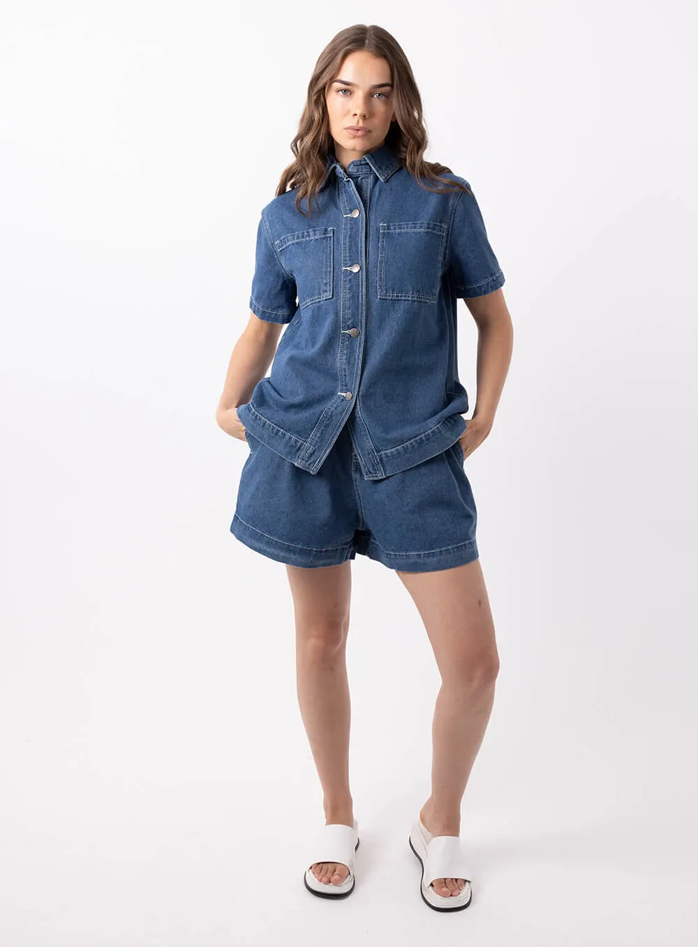 Eliza Denim Shirt-Indigo