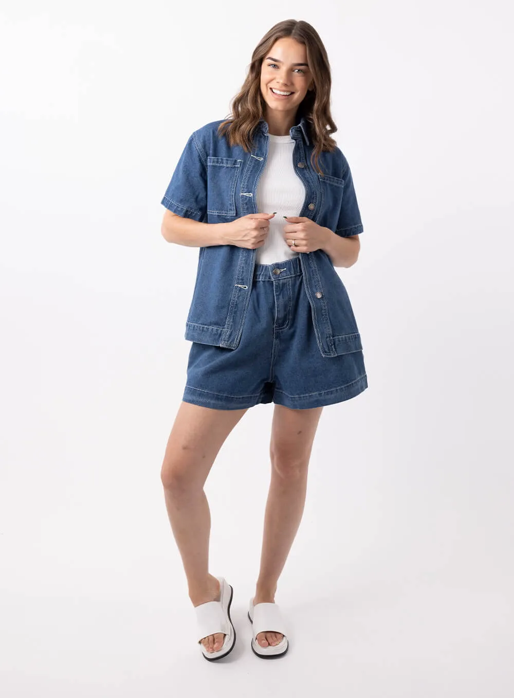 Eliza Denim Shirt-Indigo