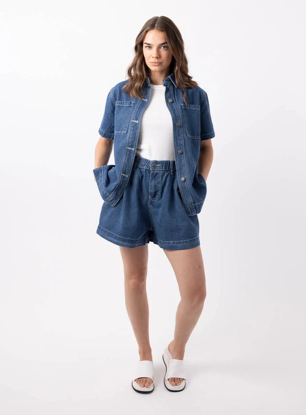 Eliza Denim Shirt-Indigo