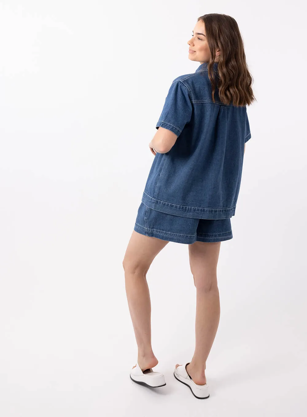 Eliza Denim Shirt-Indigo