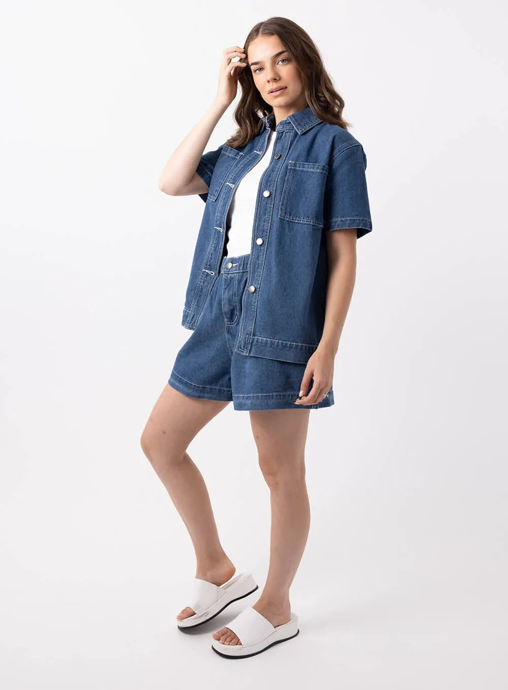 Eliza Denim Shirt-Indigo