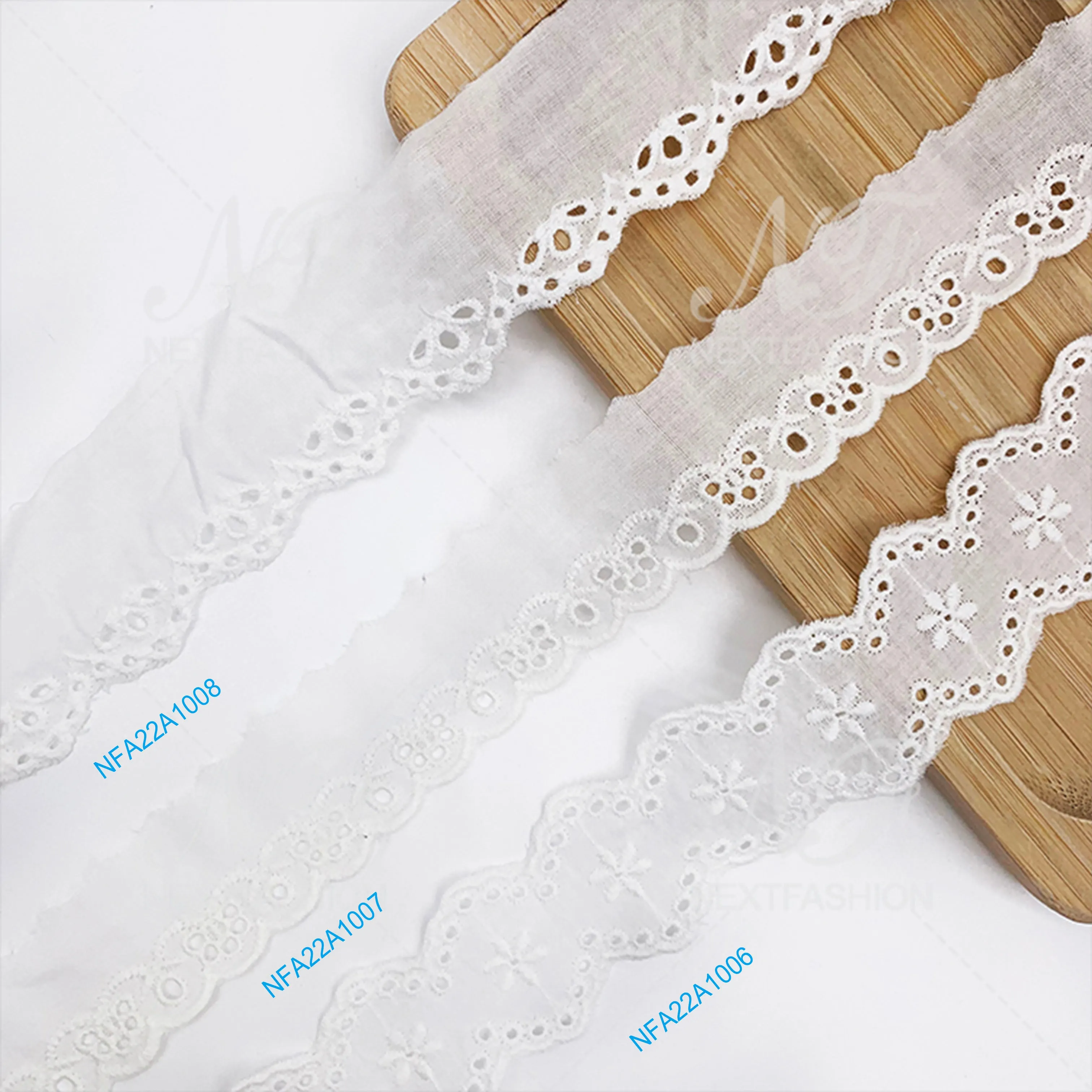 Embroidery lace with cotton fabric NFA22A1003-1019-1016