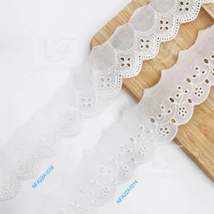 Embroidery lace with cotton fabric NFA22A1018-1014