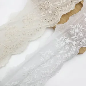 Embroidery lace with cotton fabric NFD12A322-323