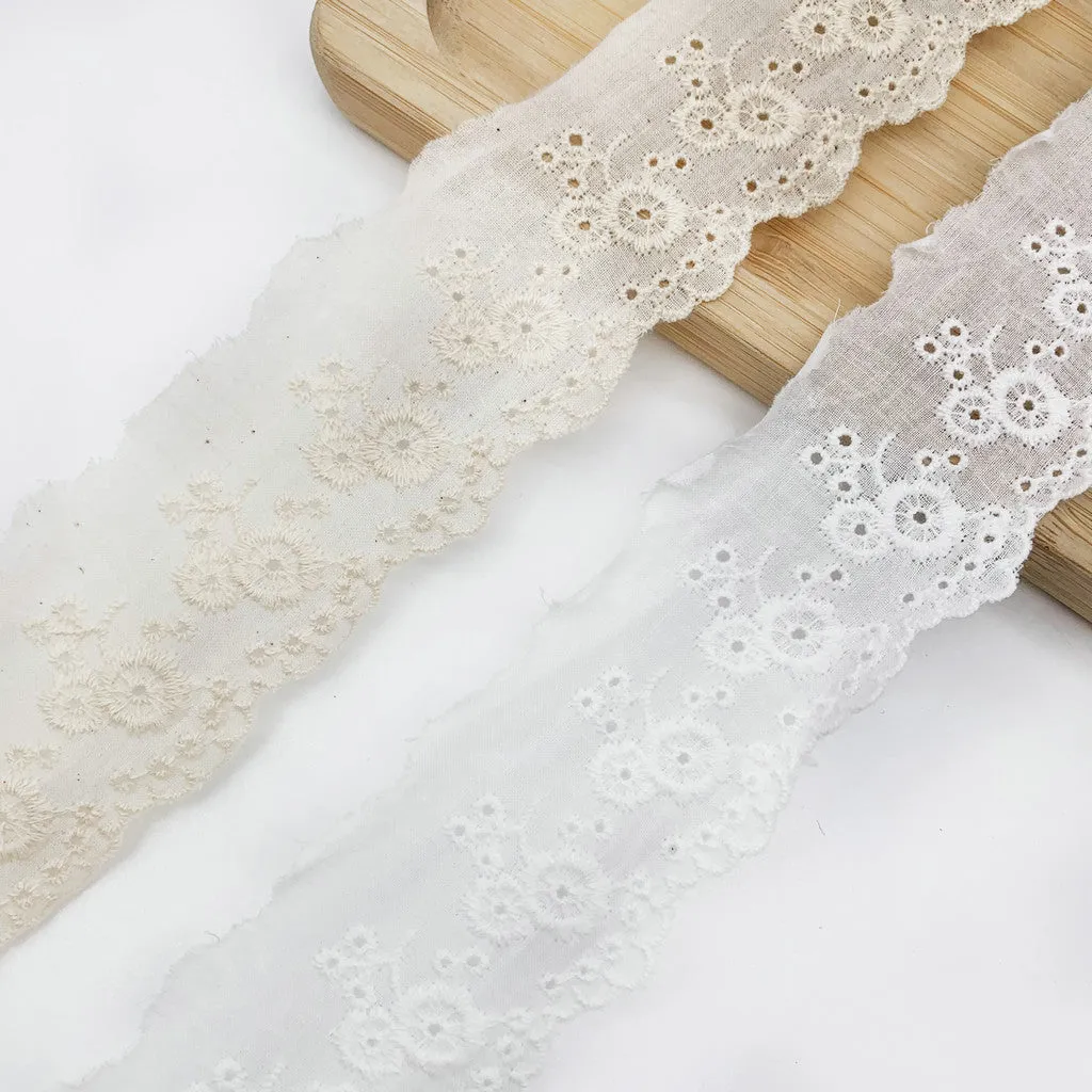 Embroidery lace with cotton fabric NFD12A322-323