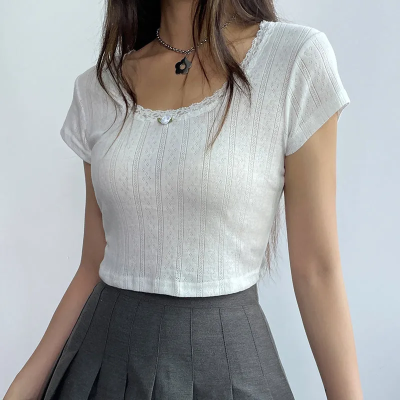 Emily Short Sleeve Crop Top