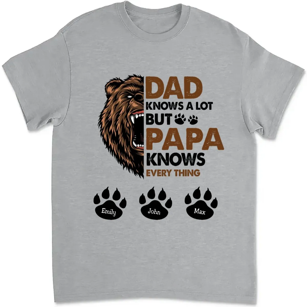 Father's Day - Papa Knows Everything - Personalized Unisex T-shirt