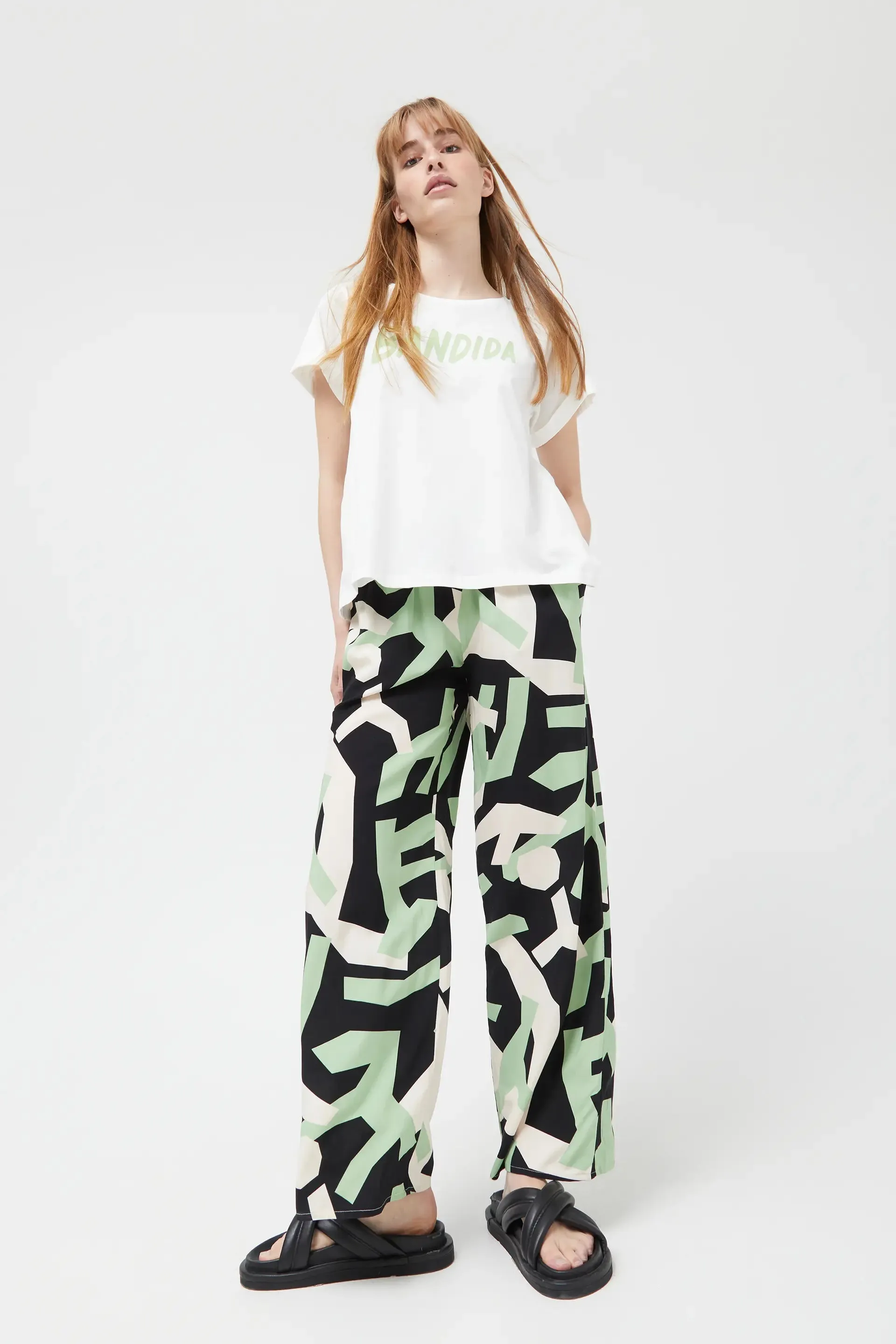 Geometric Print Trousers