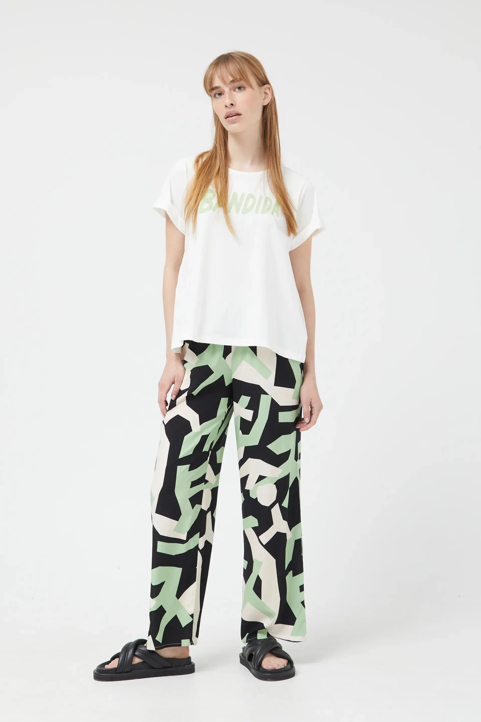 Geometric Print Trousers