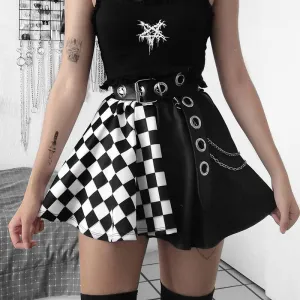 Gothic Plaid A-Line Mini Skirts