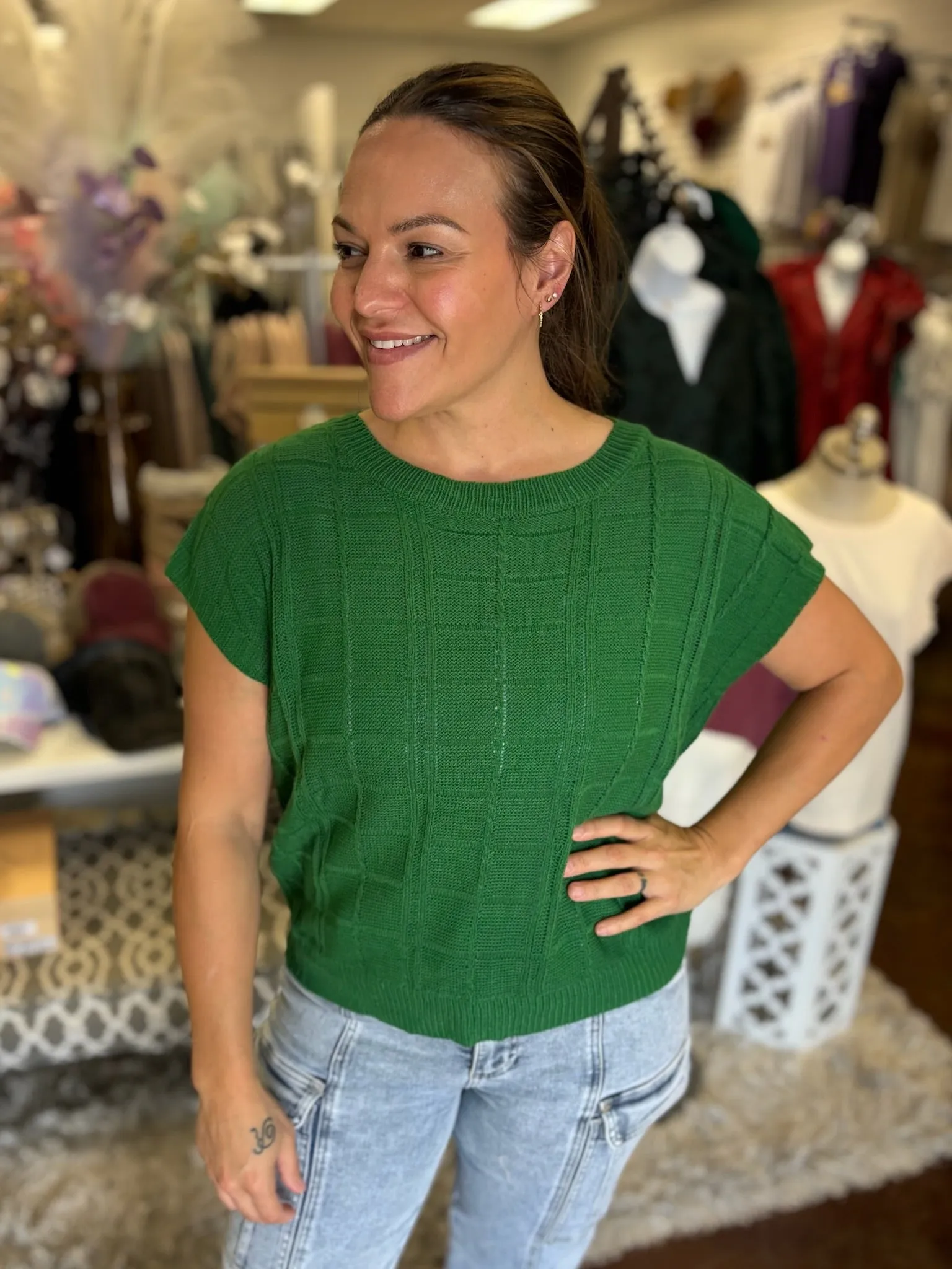 Green with Envy Knit Top