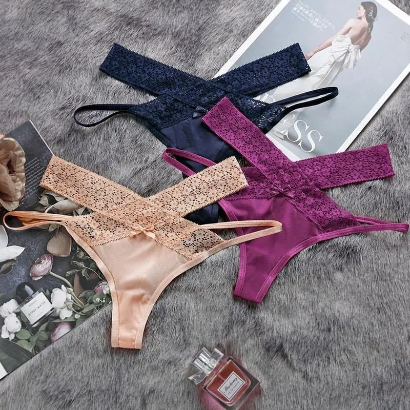 Hollow Out Sensual Thongs - Luxury Silk G-String Panties with Alluring Hollow Out Detailing