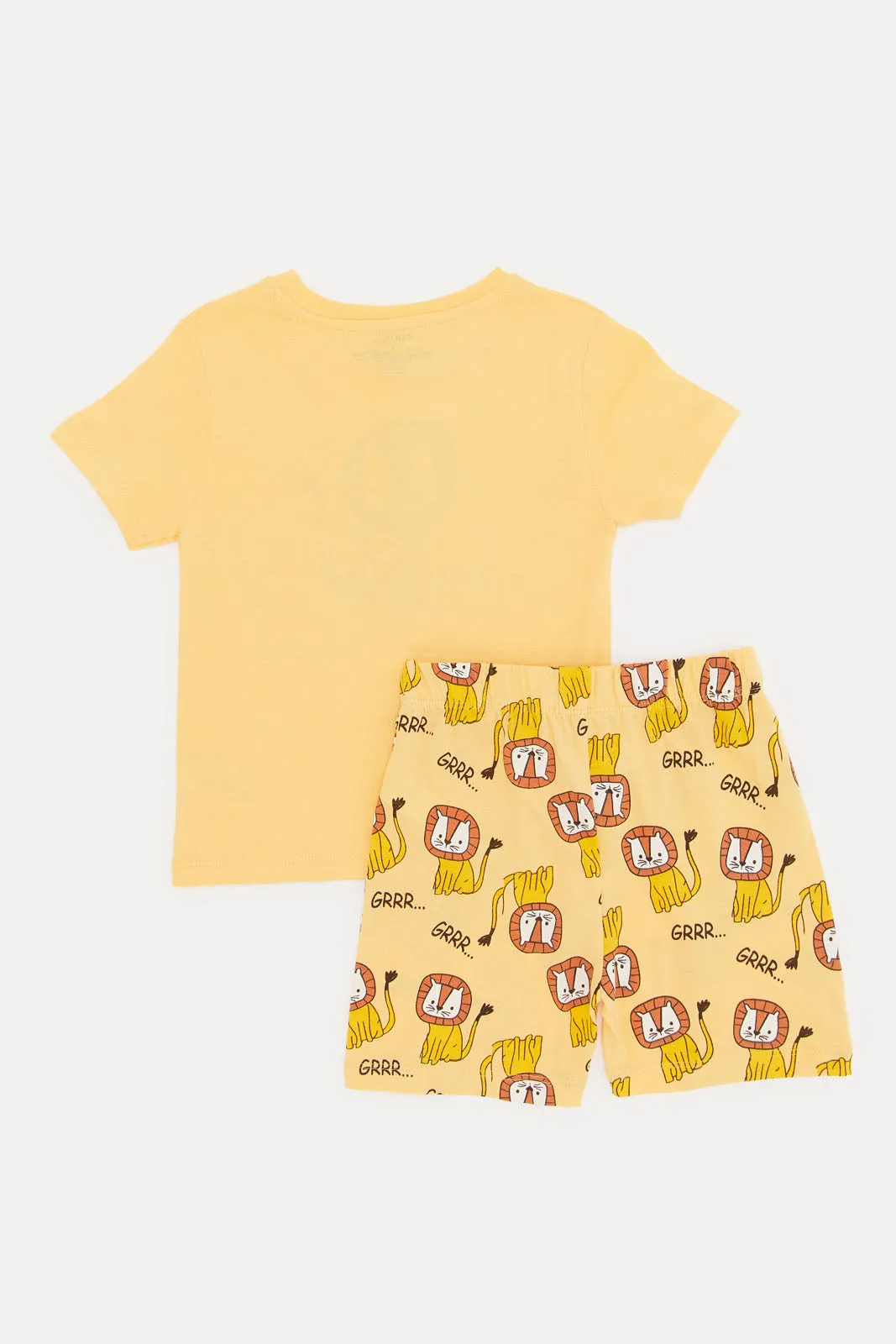 Infant Boys Orange Lion Print Pyjama Set (2 Piece)