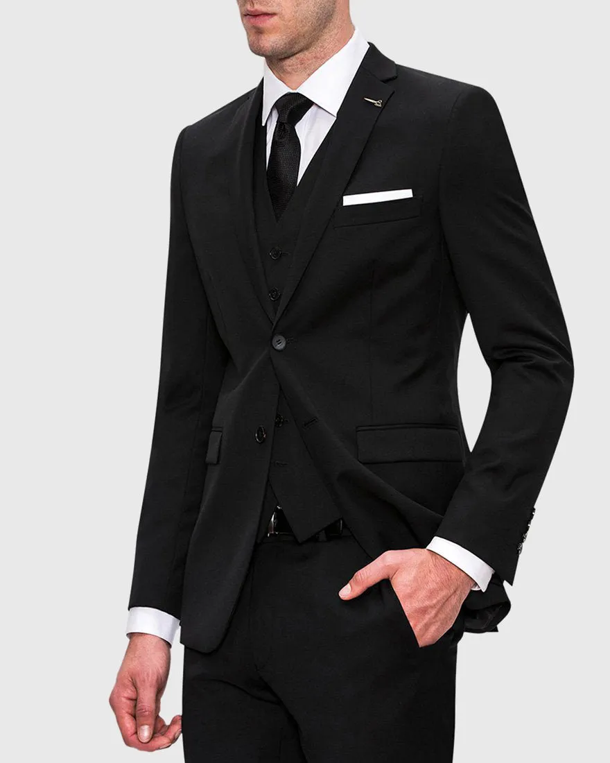 JOE BLACK FJV032 BLACK ANCHOR SUIT JACKET