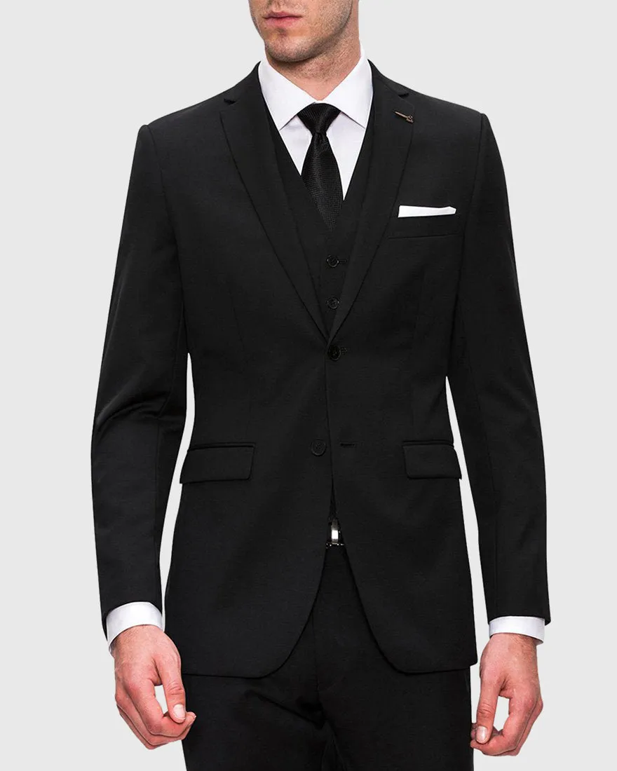 JOE BLACK FJV032 BLACK ANCHOR SUIT JACKET