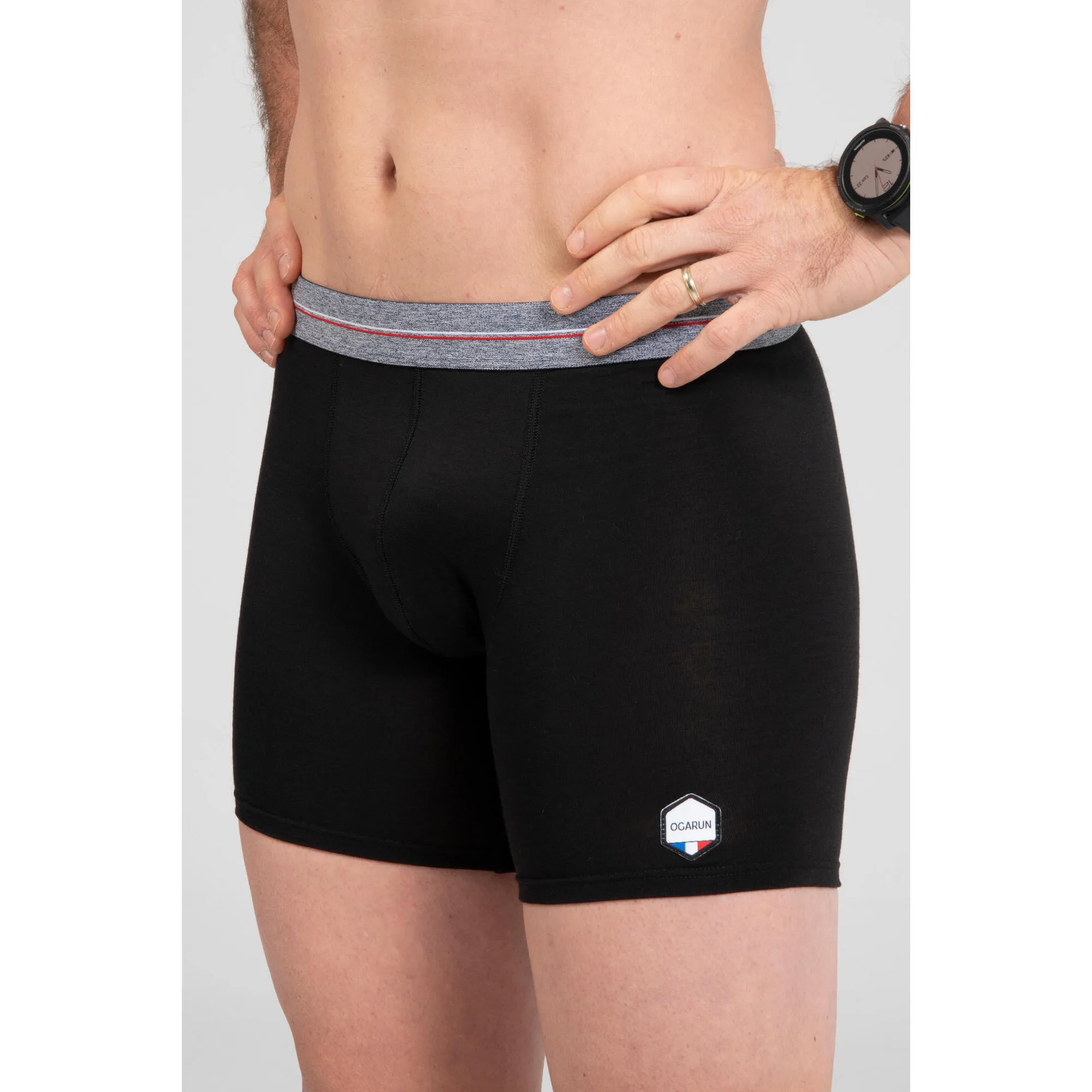 MEN'S MERINO WOOL BOXERS -10  30°C OGARUN, black