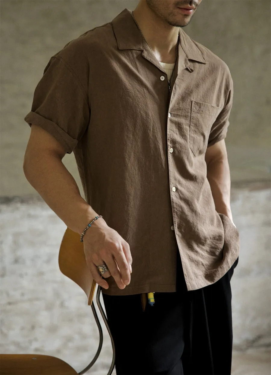 Men's Washed Camp Collar Shirt