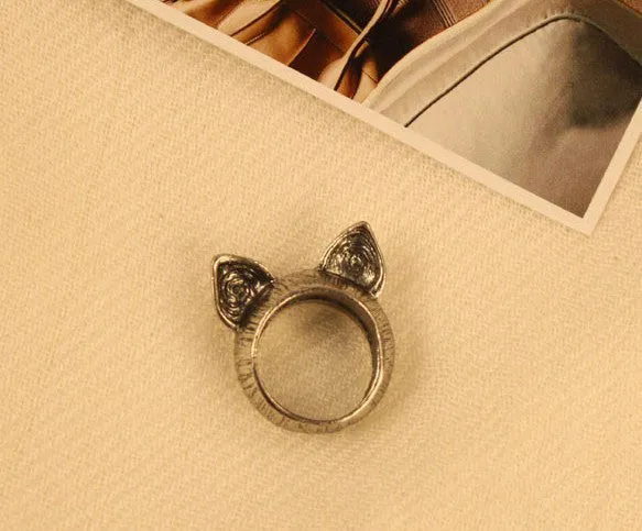 Meow Pointy Ears Vintage Ring