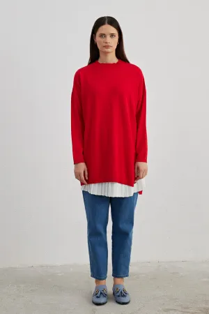 MRW Blazzer Button Tunic Red