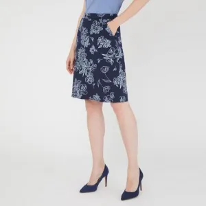 Navy A-Line Osterley Linear Skirt