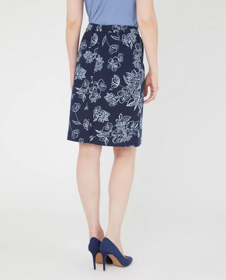 Navy A-Line Osterley Linear Skirt