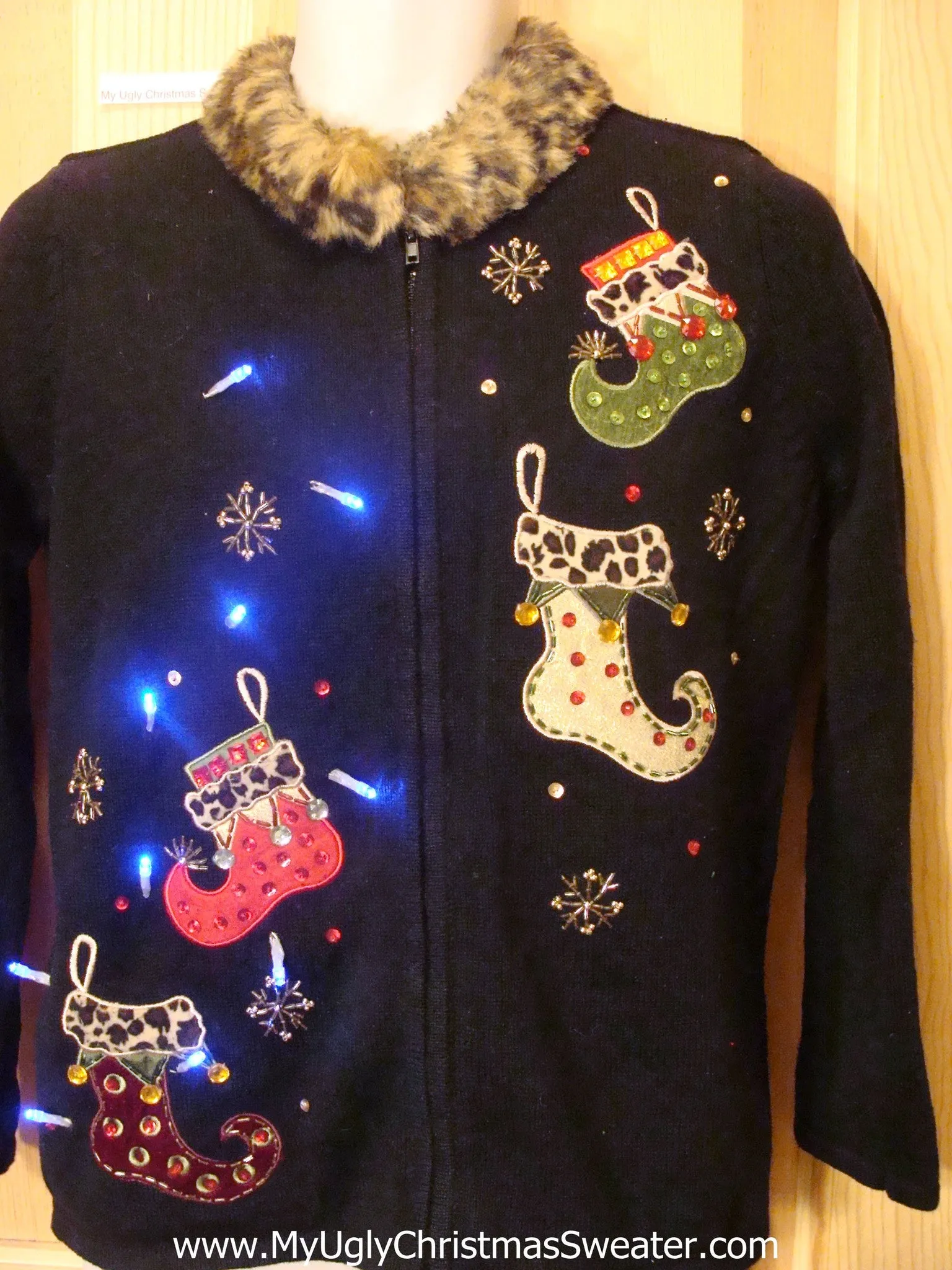 Need to Buy Christmas Sweaters? Light Up Sweater Pointy Stockings