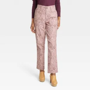 New - Women's Straight Leg Pants - Knox Rose Pink Floral L