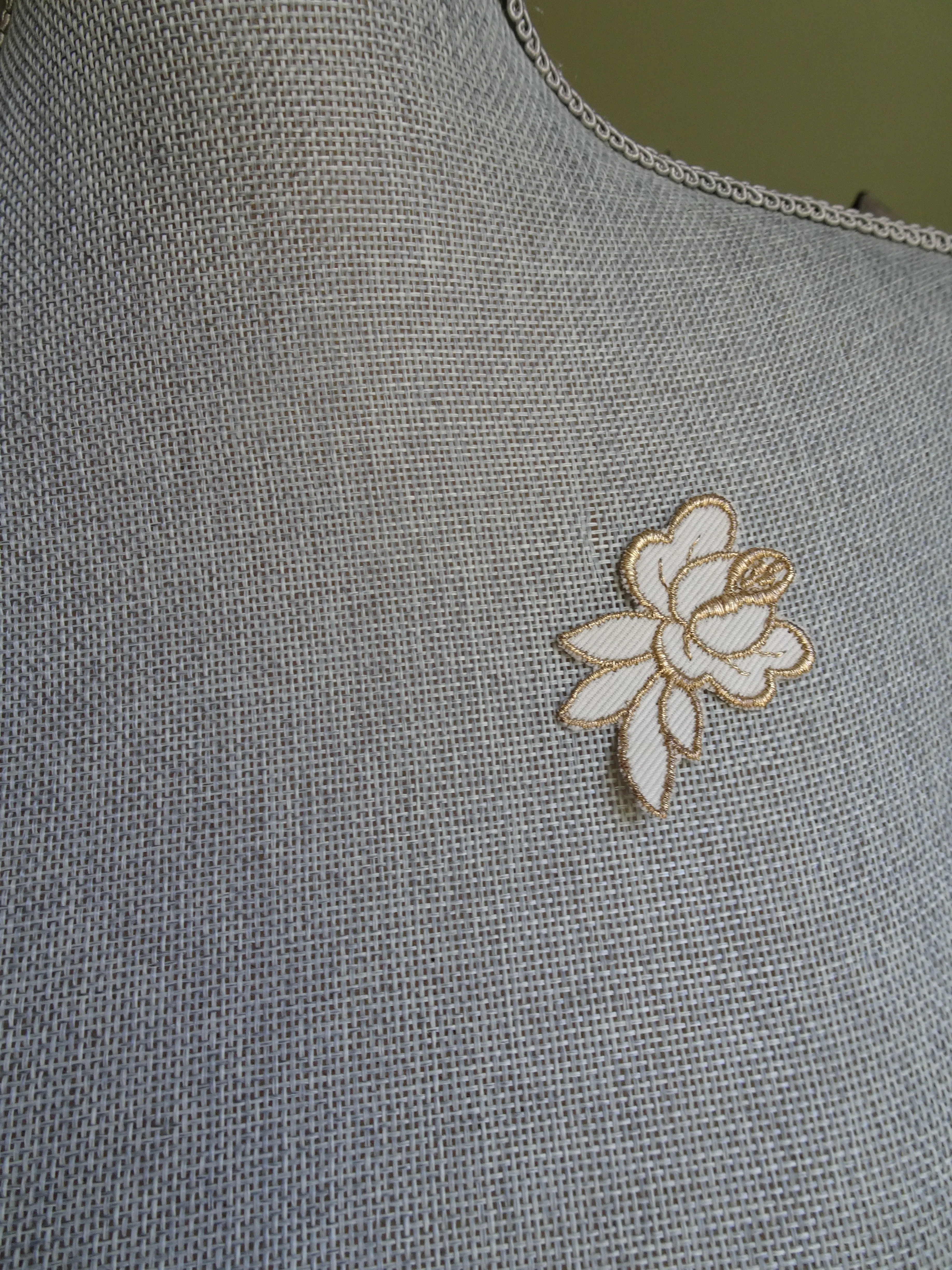 RESERVED BEAUTIFUL Vintage FRENCH Applique Rich Gold Metallic Embroidery Flower For Fine Sewing,Crafts, Projects, Flapper Hats ,Clothing Gatsby Era