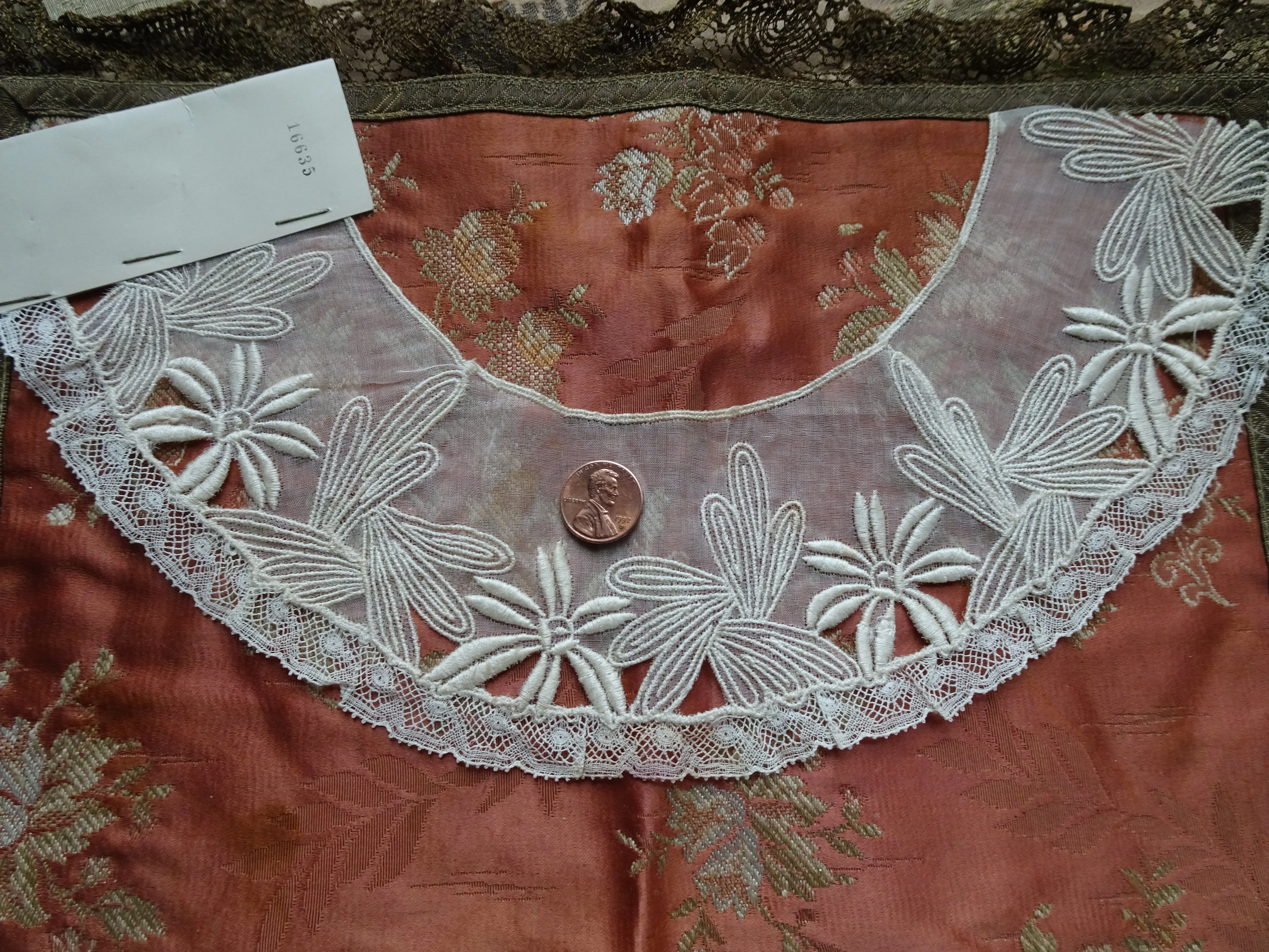 RESERVED Lovely Antique French Salesmans Sample Trim Embroidered Organdy and French Lace Flapper Era Downton Abbey Gatsby,Collectible Lace