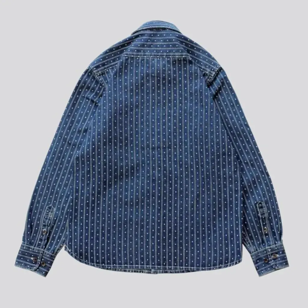 Selvedge chambray denim shirt for men