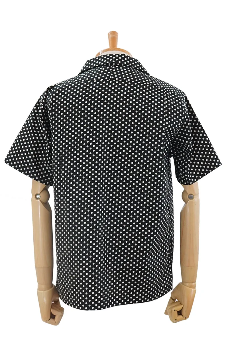 S/S Print Italian Collar Shirt “POLKA DOT”