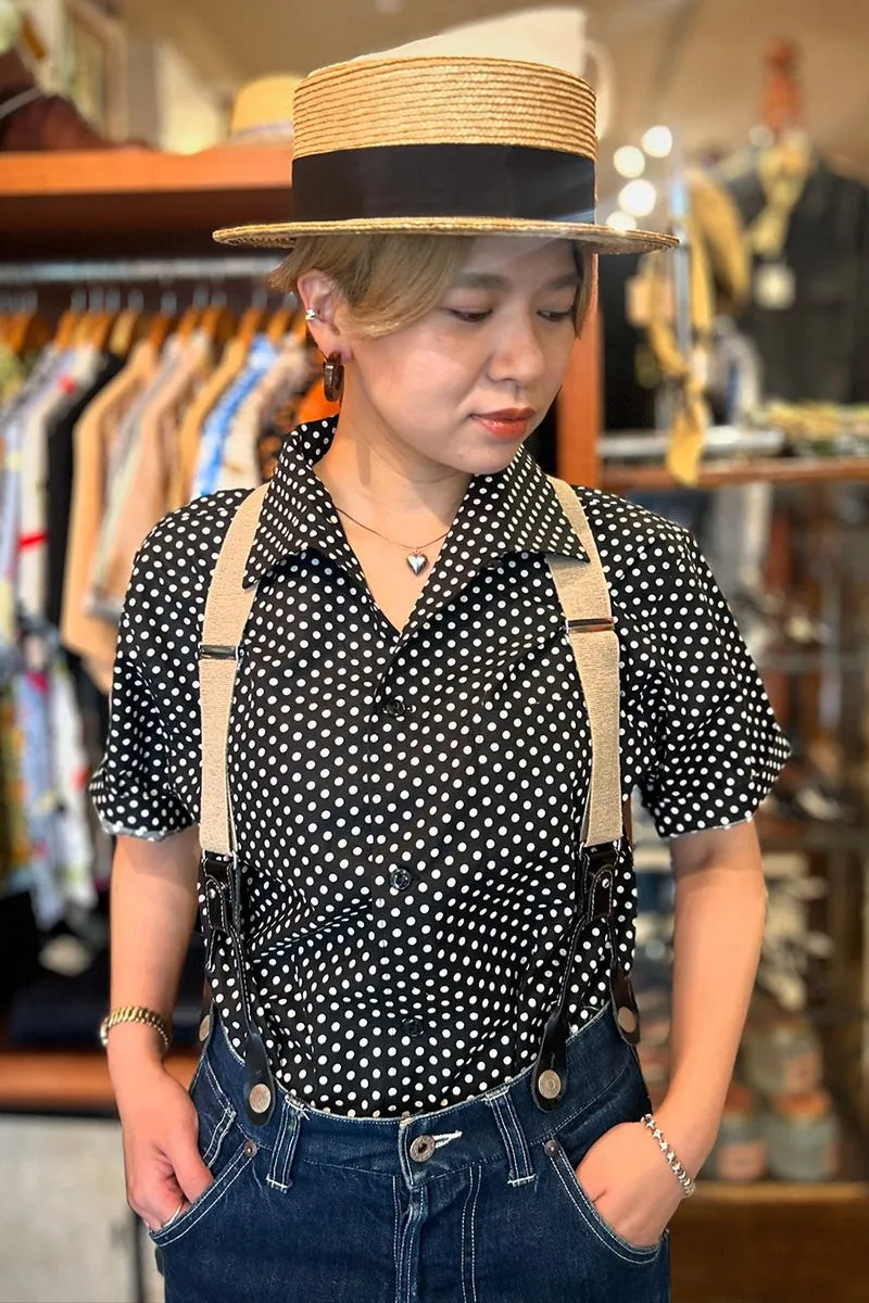 S/S Print Italian Collar Shirt “POLKA DOT”