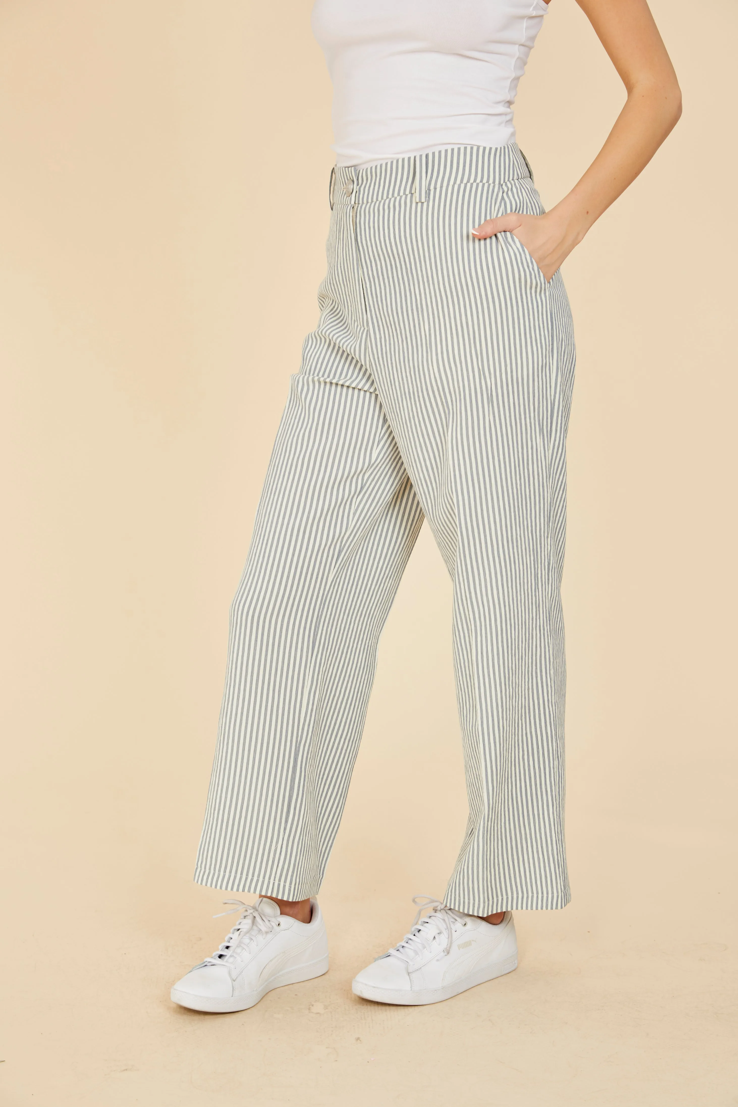 Striped Seer Sucker Pants